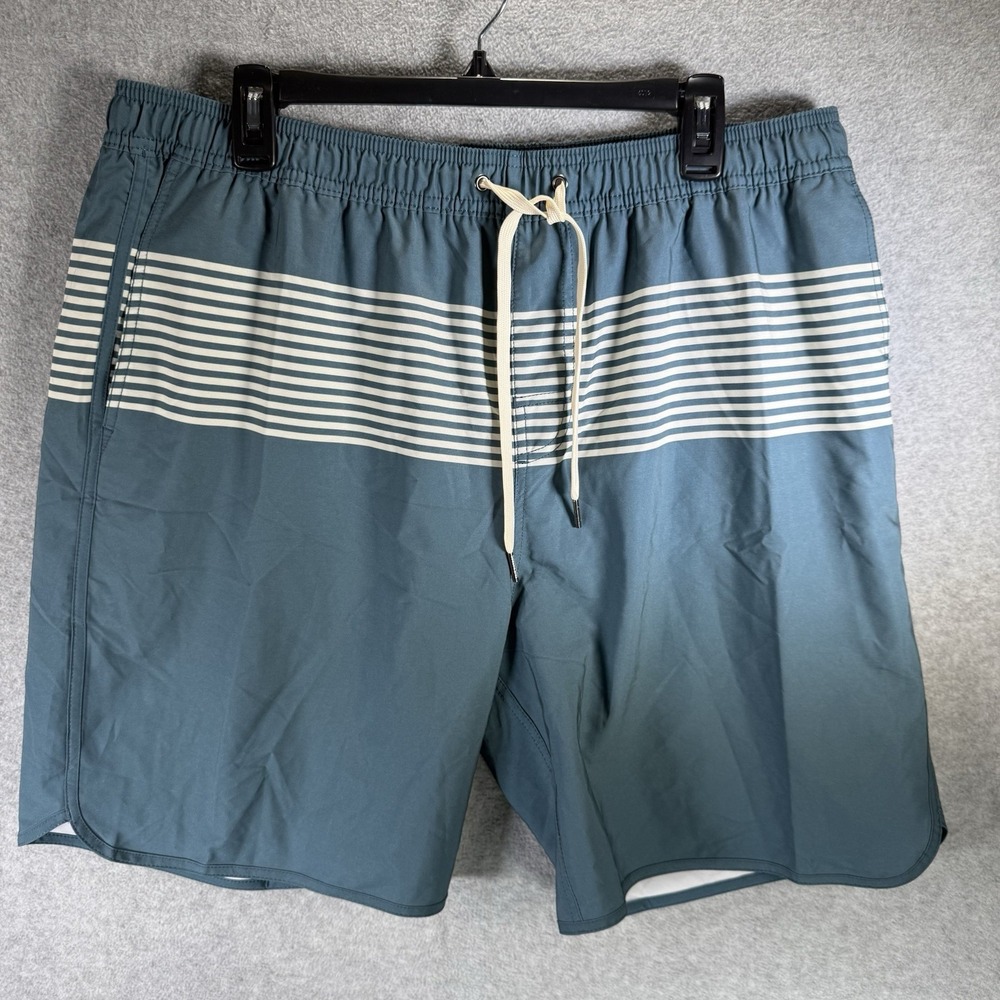 Fair Harbor Mastos Anchor Trunk Swimming Shorts Blue Striped Men's 3XL